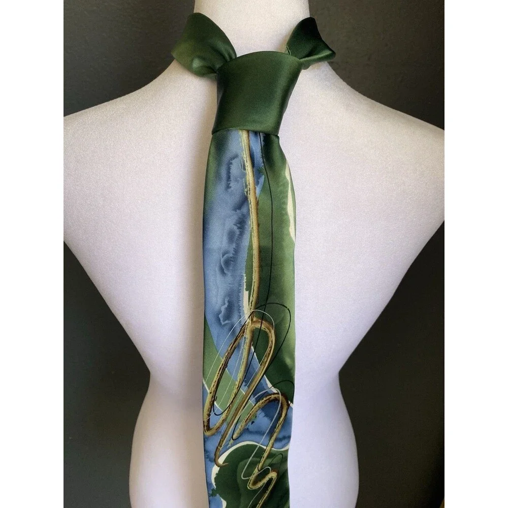 J. Garcia Green Gold Necktie Watercolor Courtyard Performance Artist Proof No. 9